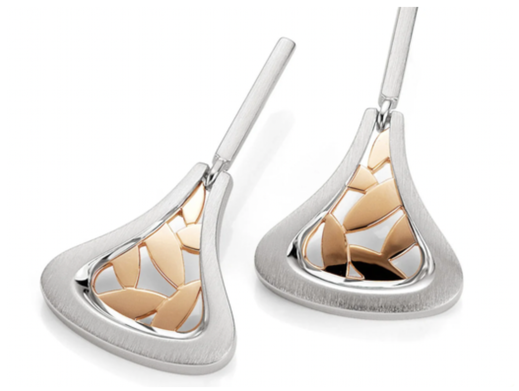 Breuning Leaf Design Filigree Drop Earrings